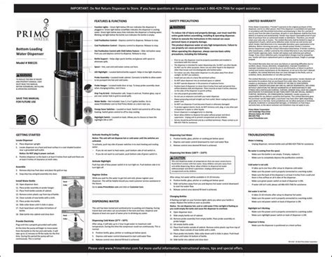 how to open primo water dispenser|PRIMO WATER 900129 USER MANUAL Pdf。